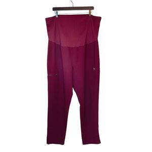 Figs Maternity Scrub Pants Burgundy Size XXL